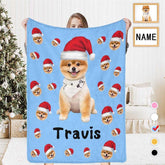 Lofaris Personalized Puppy Face Portrait Throw Blanket
